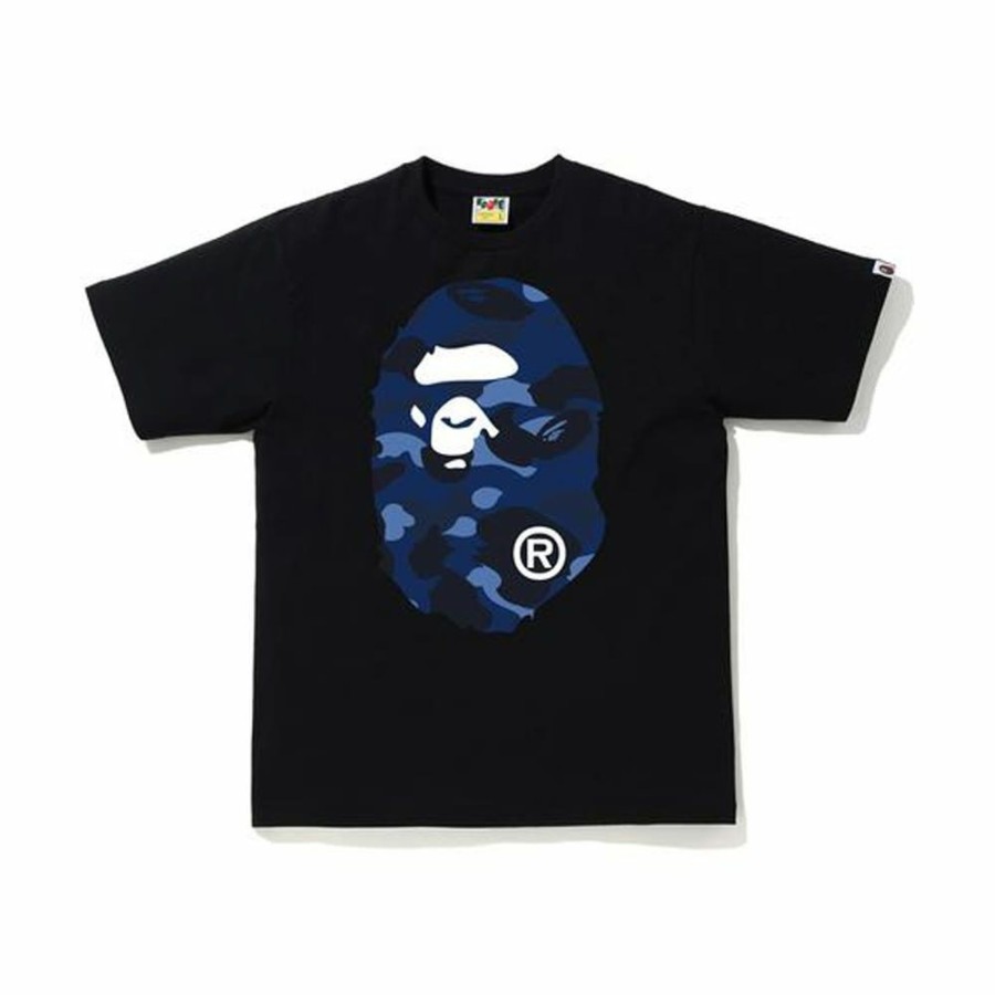 Clothing * | Bargain Sale Bape Color Camo Big Ape Head T-Shirt (Ss20) Black/Navy