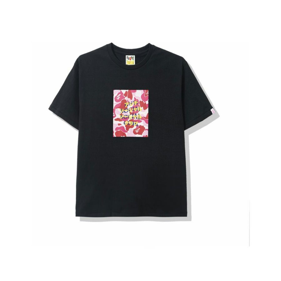 Clothing * | Special Price Bape X Anti Social Social Club Abc Camo Box Tee Black/Pink