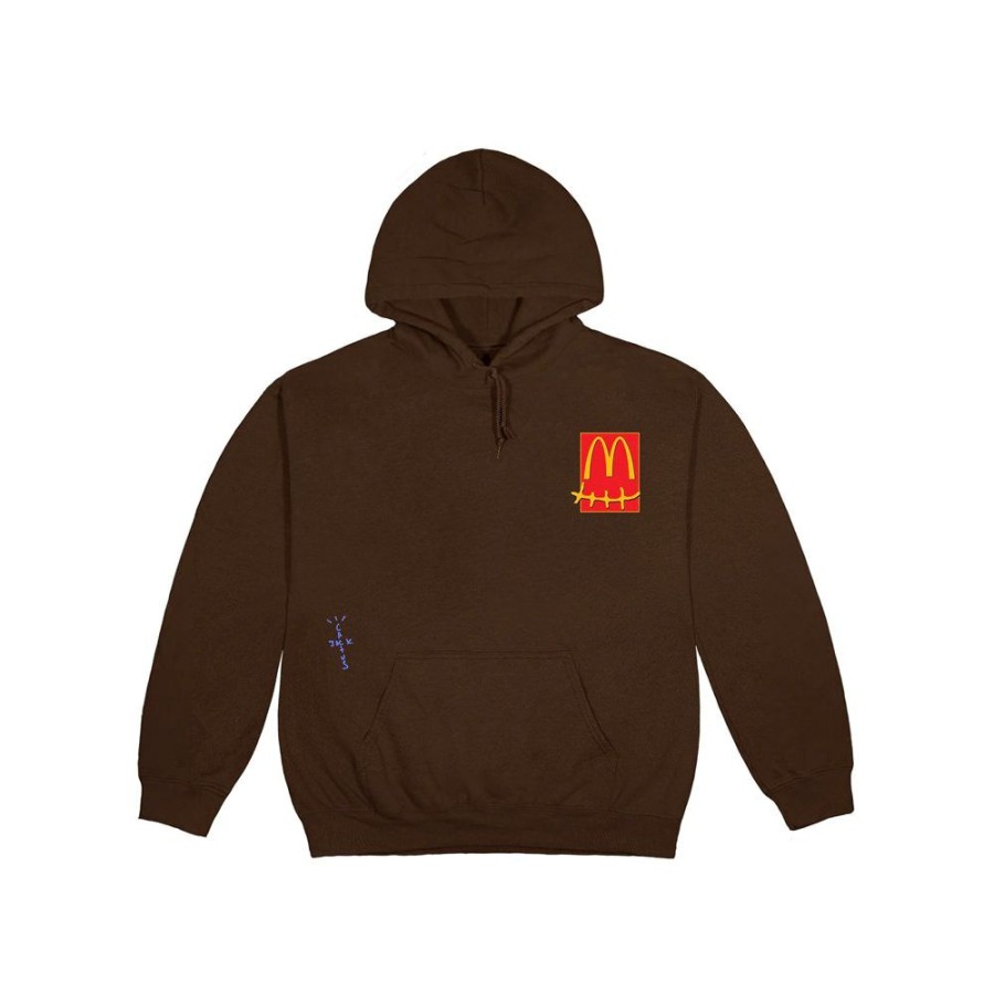 Clothing * | Super Specials Travis Scott X Mcdonald'S Cactus Pack Sticker Hoodie Brown