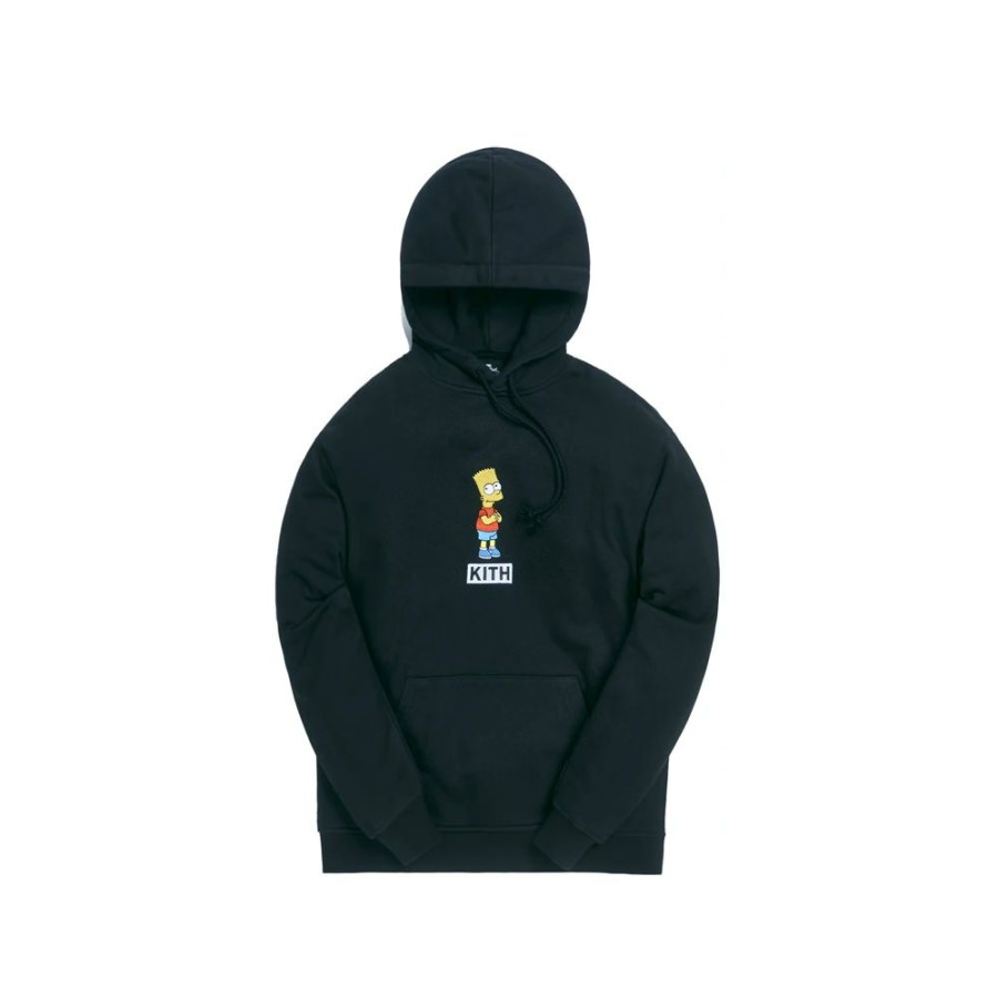 Clothing * | Super Specials Kith X The Simpsons Bart Logo Hoodie Black