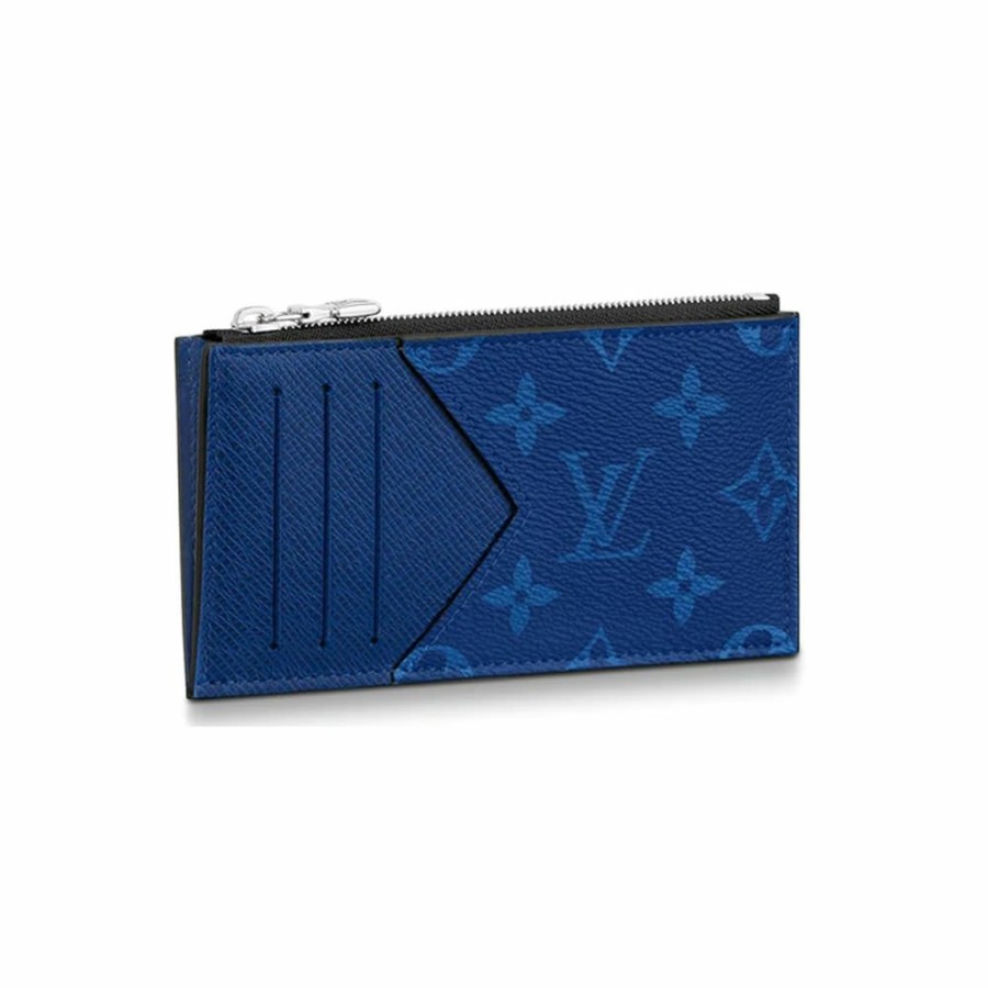 Men * | Special Offer Louis Vuitton Coin Card Holder Monogram Pacific Taiga Blue