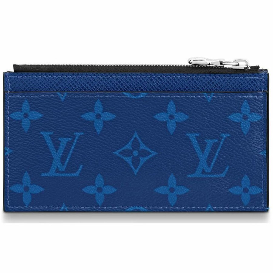 Men * | Special Offer Louis Vuitton Coin Card Holder Monogram Pacific Taiga Blue