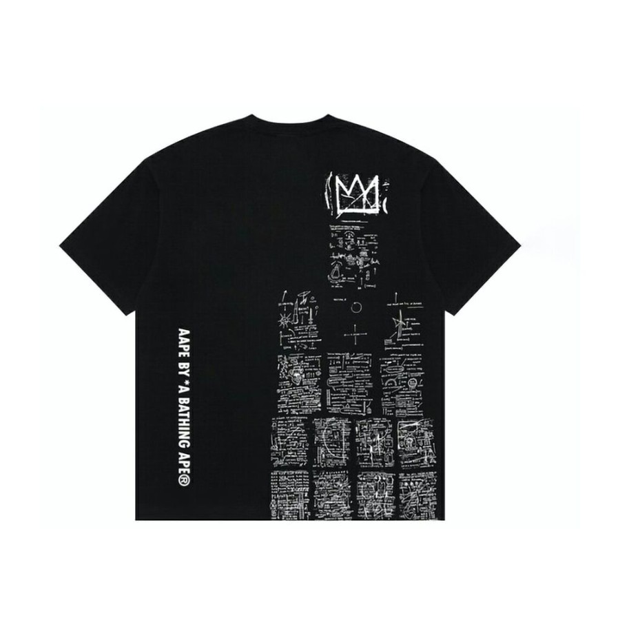 Clothing * | Temporary Discount Aape X Jean Michel Basquiat #3 Tee Black