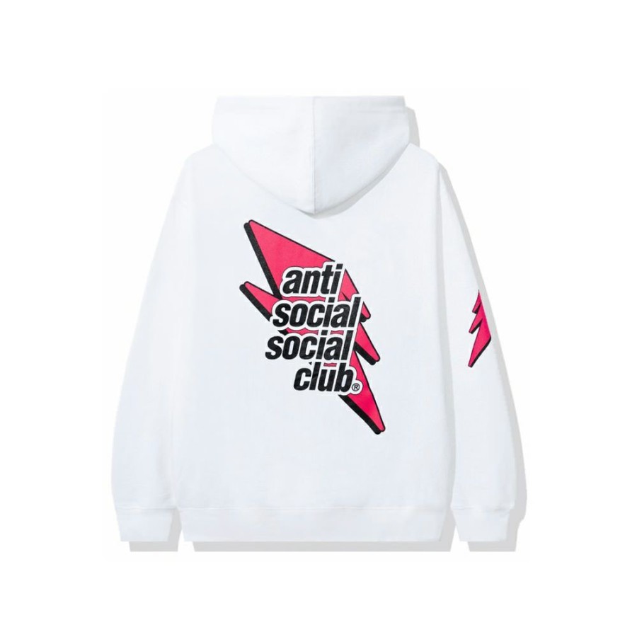 Clothing * | Allowance On Sale Anti Social Social Club Careless Bolt Hoodie White/Pink