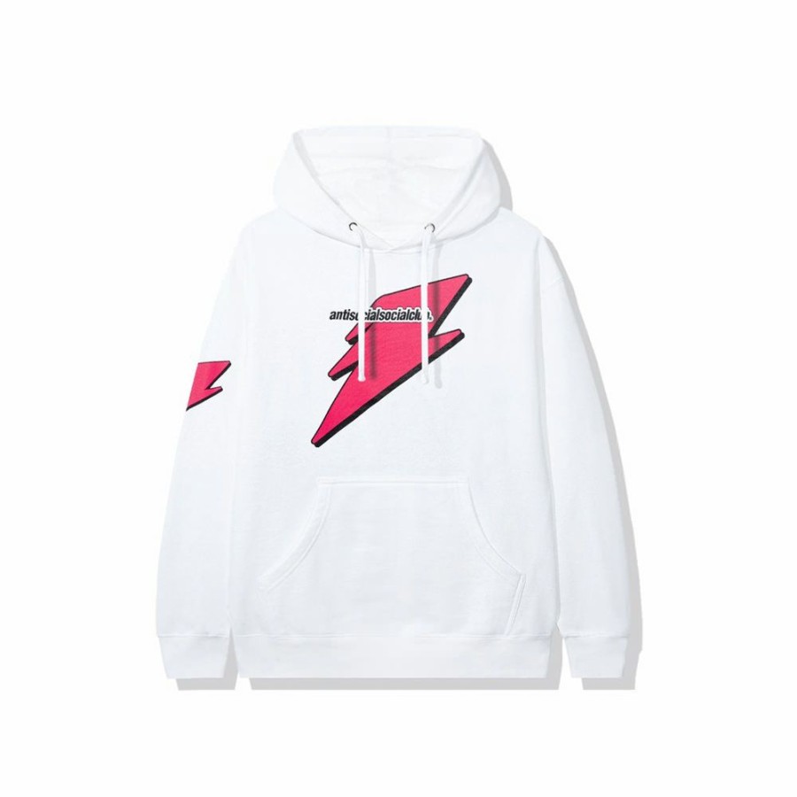 Clothing * | Allowance On Sale Anti Social Social Club Careless Bolt Hoodie White/Pink