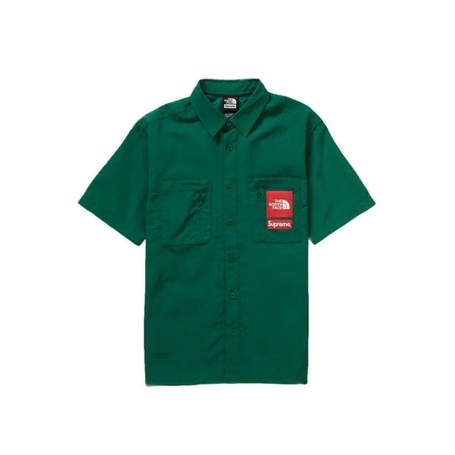 Clothing * | Clearance Sale Supreme The North Face Trekking S/S Shirt Dark Green