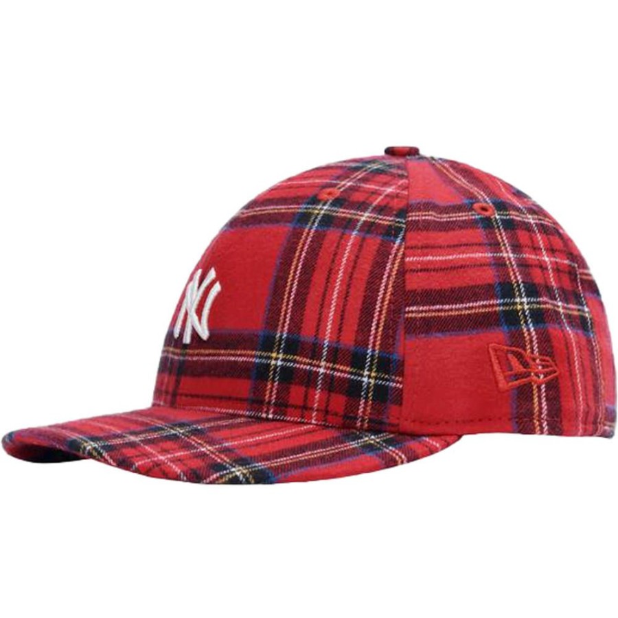 Men * | Cut-Price Kith X New York Yankees Plaid New Era Cap Red/Multi