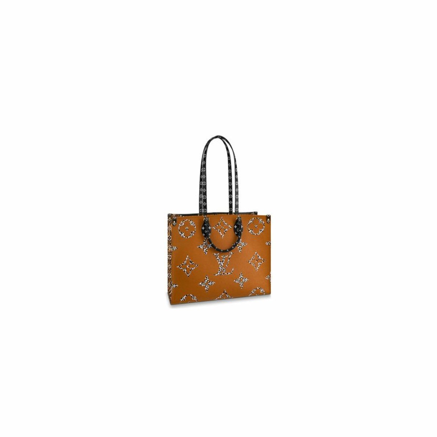 Women * | Favorable Price Louis Vuitton Onthego Monogram Giant Jungle Black/Caramel In Canvas With Gold-Tone