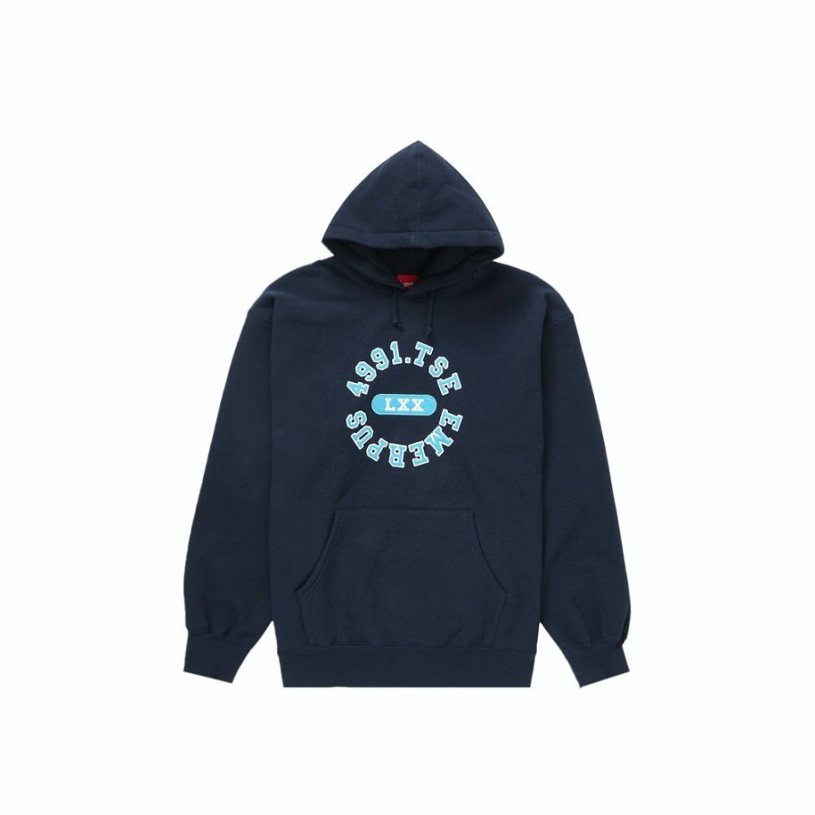 Clothing * | Super Specials Supreme Reverse Hooded Sweatshirt Navy