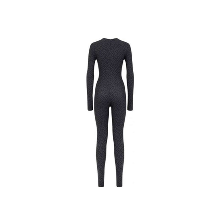 Women * | Limited Edition Fendi X Skims Crew Neck Full Onesie Black