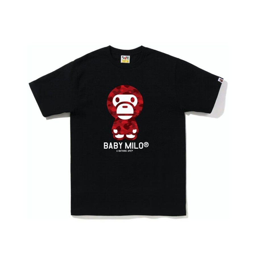 Clothing * | Clearance Bape Color Camo Baby Milo Tee (Ss23) Black Red