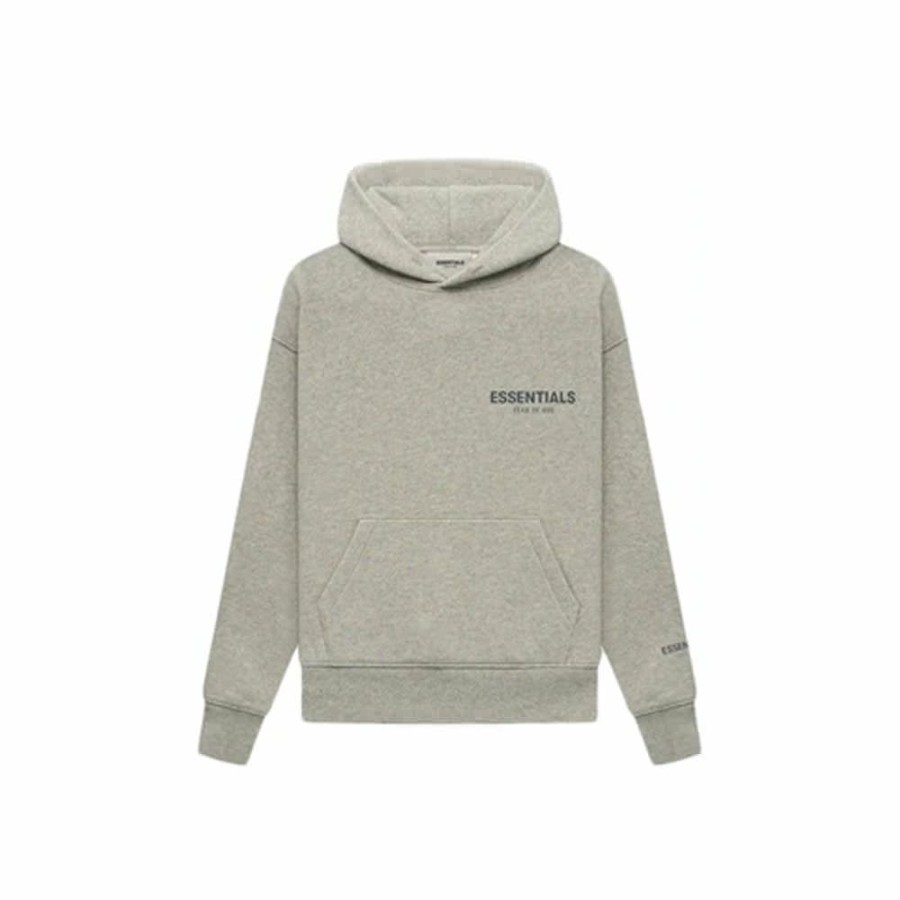 Kids * | Favorable Price Fear Of God Essentials Core Collection Kids Pullover Hoodie Dark Heather Oatmeal