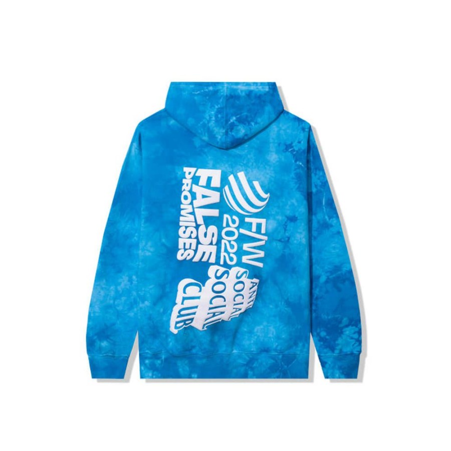 Clothing * | On Discount Anti Social Social Club False Promises Hoodie Blue Tie Dye