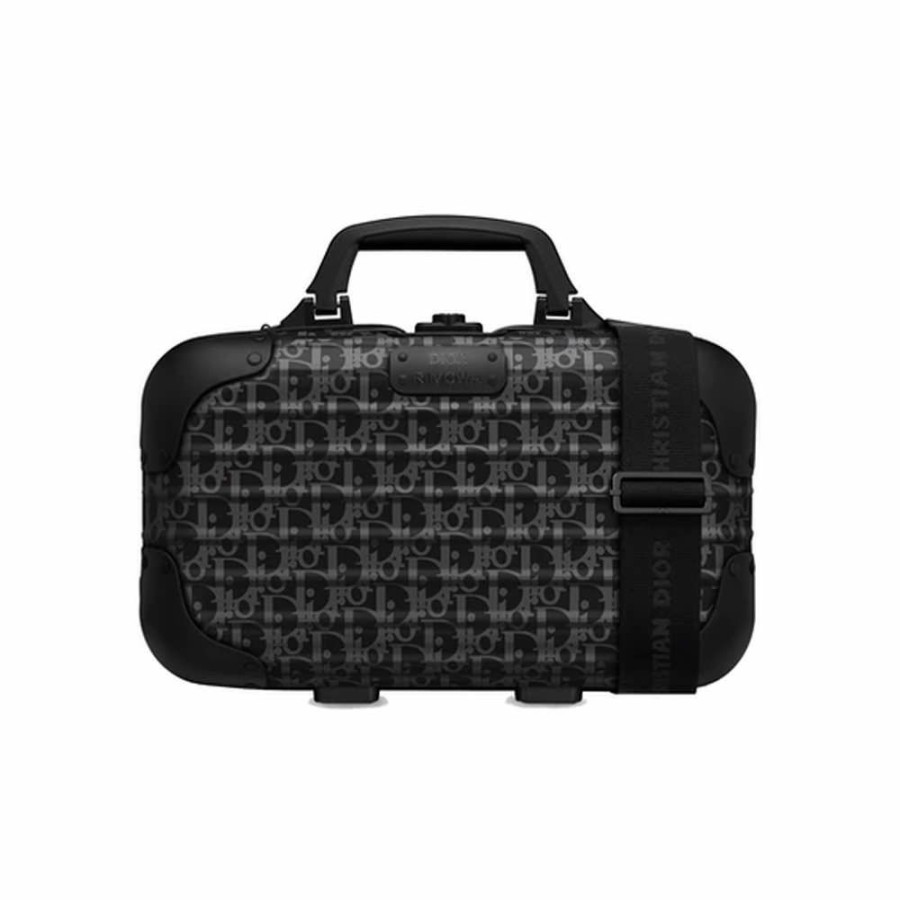 Men * | Special Price Dior X Rimowa Carry-On Case Aluminium Dior Oblique Black