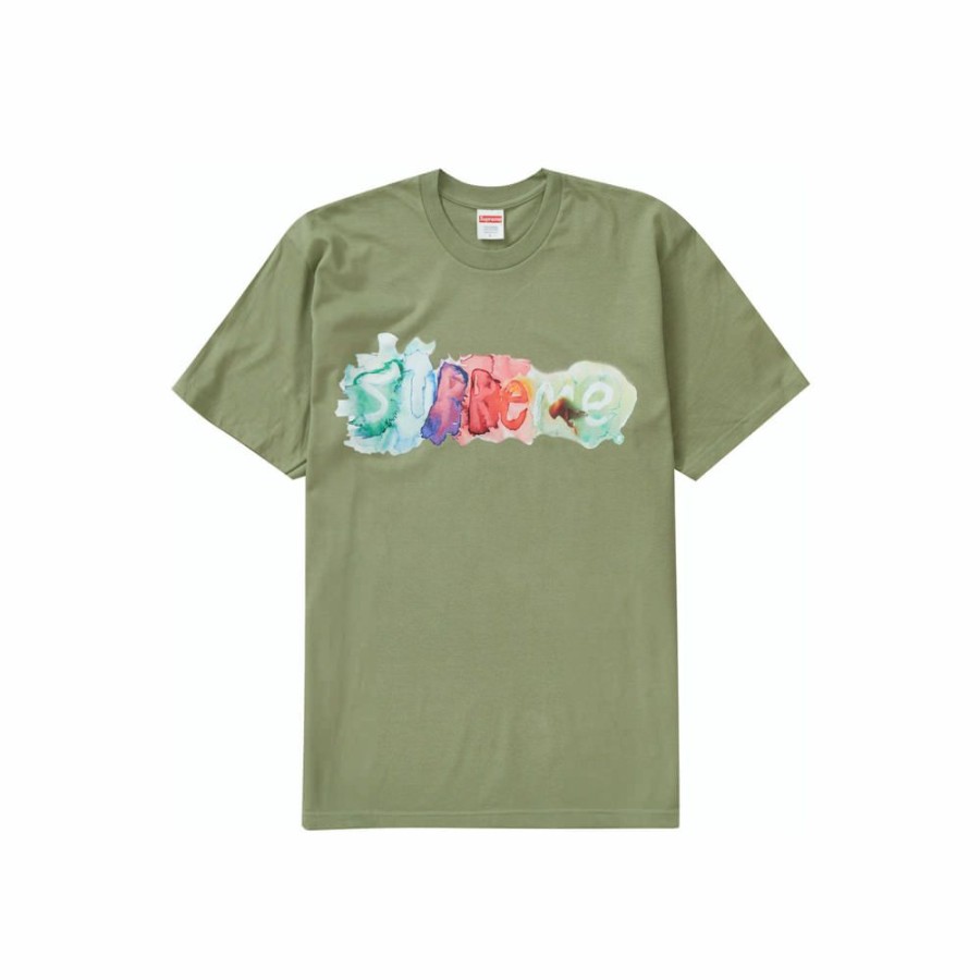 Clothing * | Clearance Supreme Watercolor Tee Light Olive