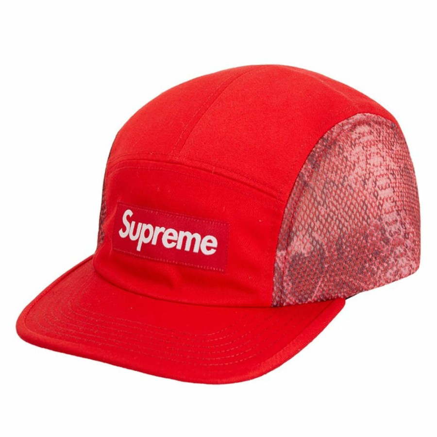 Women * | Prefential Price Supreme Snakeskin Mesh Camp Cap Red