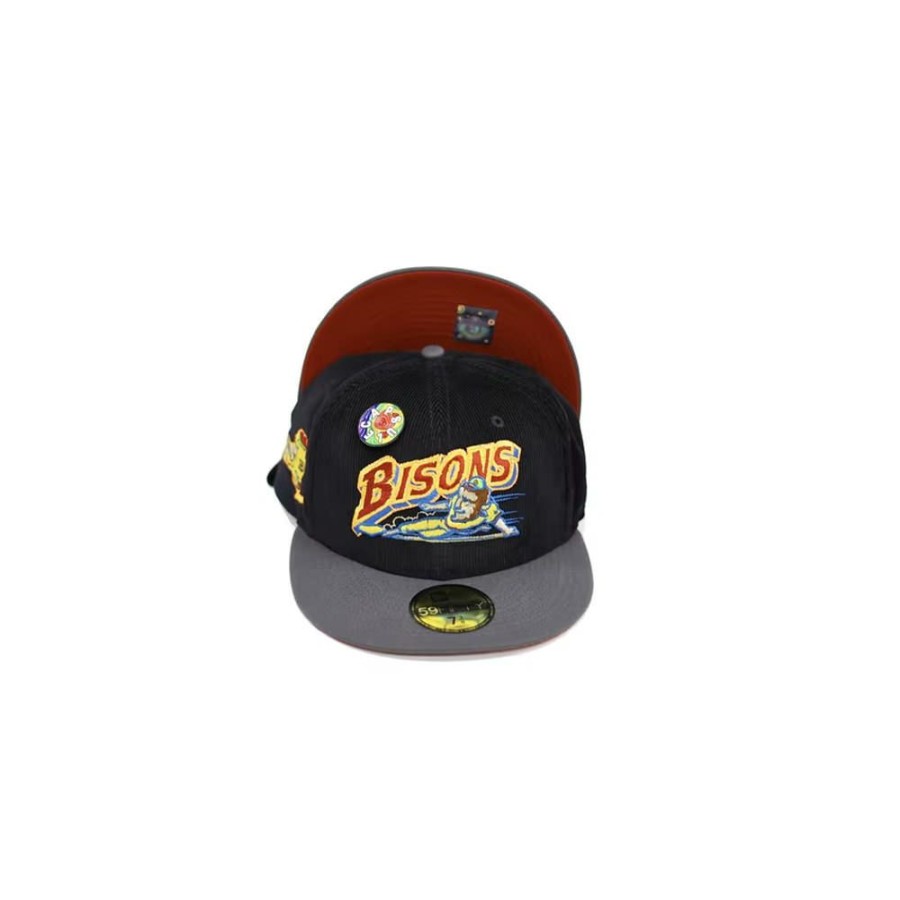 Women * | Affordable Price New Era Buffalo Bisons Capsule Doppler Radar Collection New York State 59Fifty Fitted Hat Black/Red