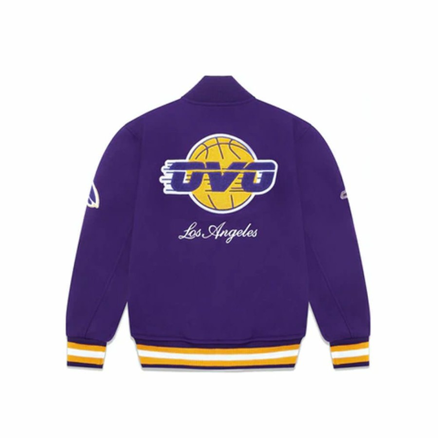 Clothing * | Clearance Sale Ovo X Nba Lakers Varsity Jacket Purple