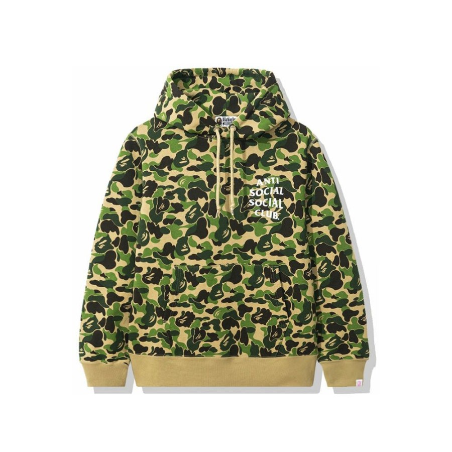 Clothing * | Clearance Bape X Anti Social Social Club Abc Camo Pullover Hoodie Green