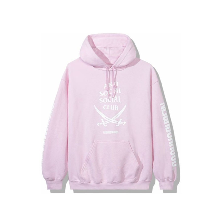 Clothing * | Bargain Sale Anti Social Social Club X Neighborhood 6Ix Pink Hoodie Hoodie Pink