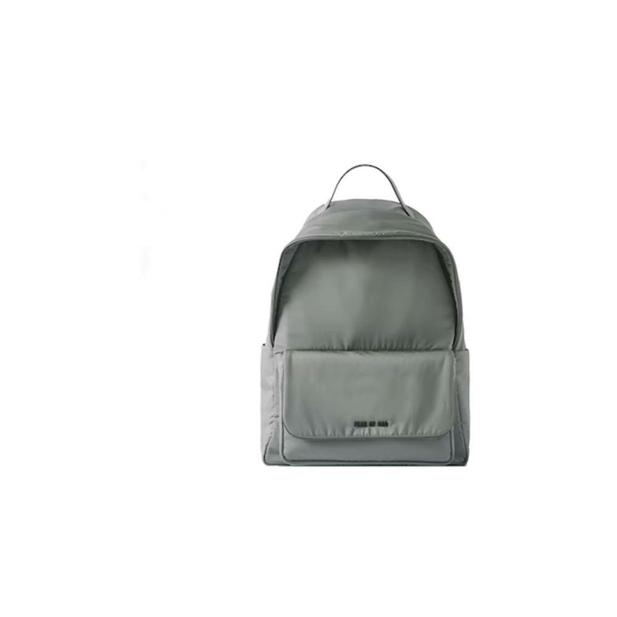 Men * | Temporary Discount Fear Of God Mr. Porter Exclusive Logo-Appliqued Leather-Trimmed Shell Backpack Gray