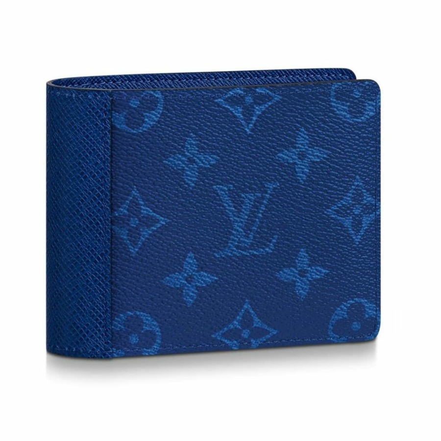 Men * | Limited Edition Louis Vuitton Multiple Wallet Monogram Pacific Taiga Blue