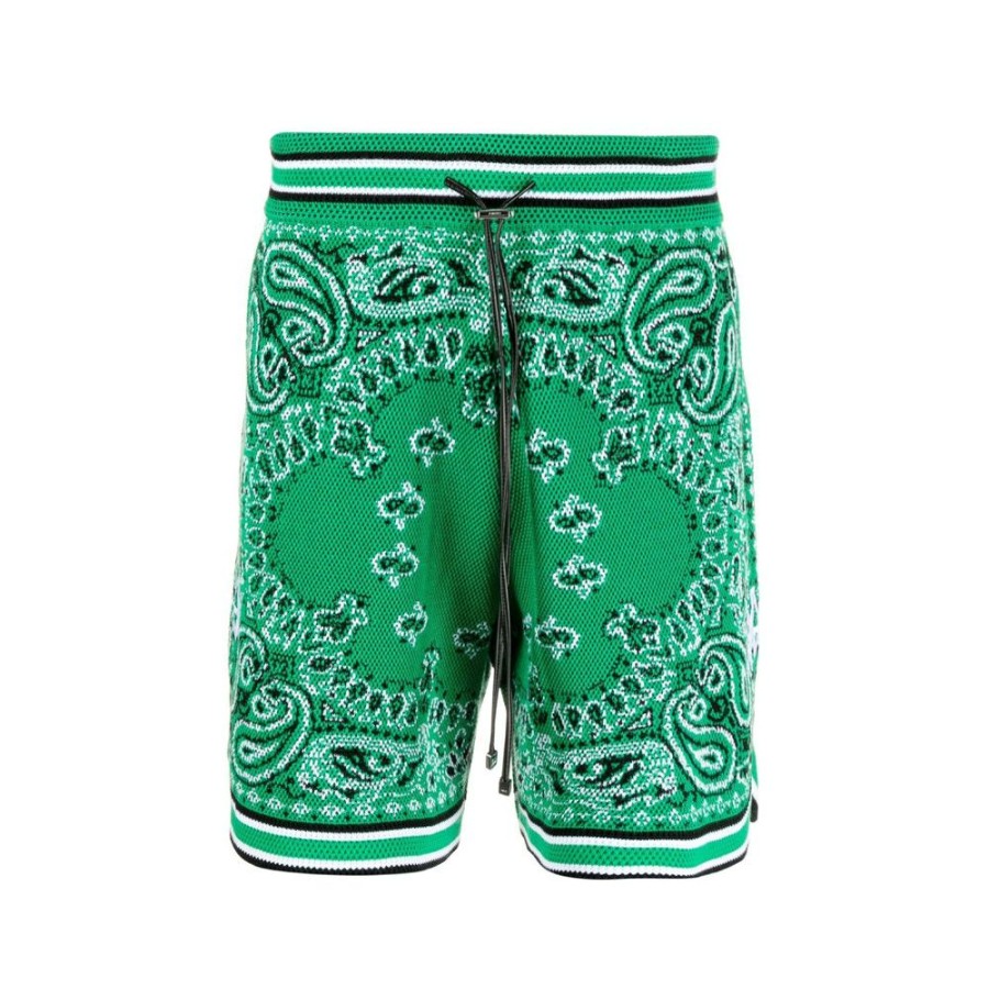 Men * | Half-Price Amiri Bandana Crochet Basketball Shorts Tennis Green