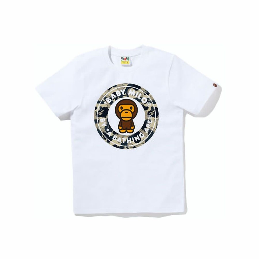 Women * | Cut-Rate Bape Womens Cookie Camo 2 Milo Busy Works Tee White Beige