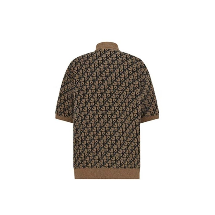 Clothing * | Competitive Price Dior X Cactus Jack Oversized Polo Shirt Beige/Black