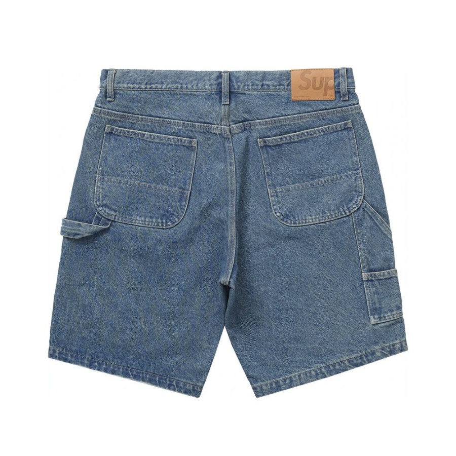 Men * | Half Off Supreme Handstyle Denim Painter Short Blue