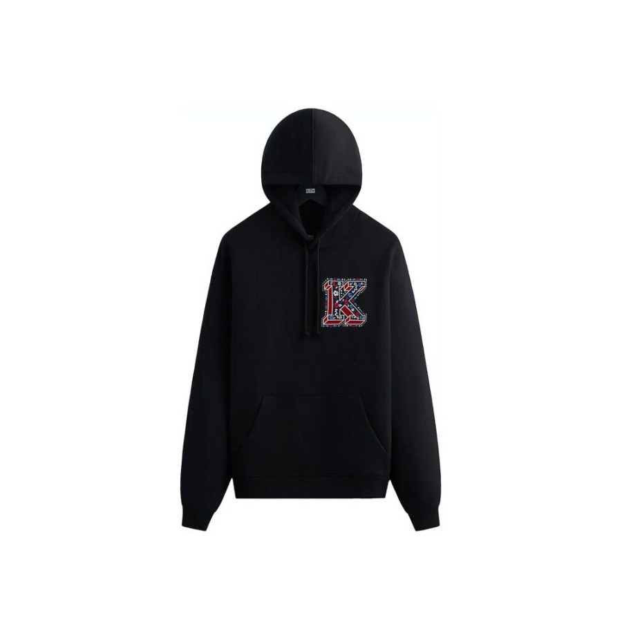 Clothing * | Limited Edition Kith Needlepoint Hoodie Black