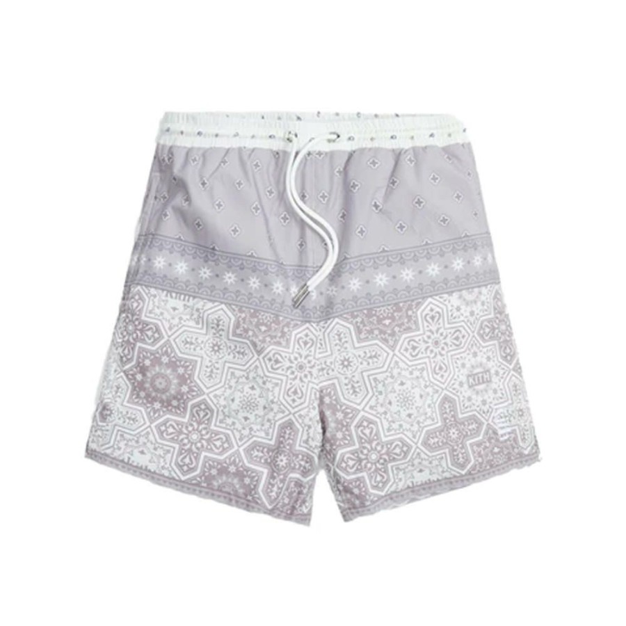 Men * | Affordable Price Kith Printed Poplin Active Shorts Dusty Mauve