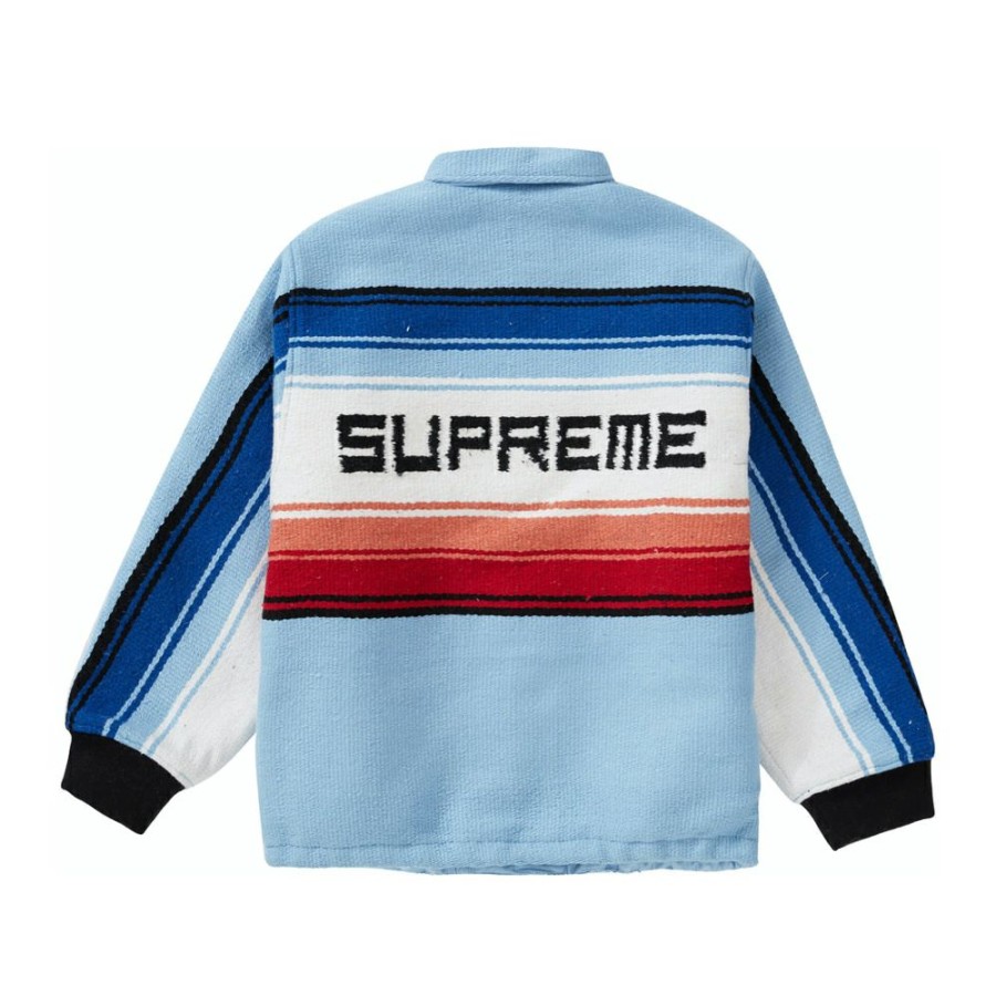 Clothing * | Half Off Supreme Tlaxcala Blanket Jacket Light Blue