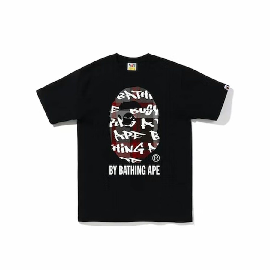 Clothing * | Clearance Bape Graffiti Check By Bathing Ape Tee Black Black