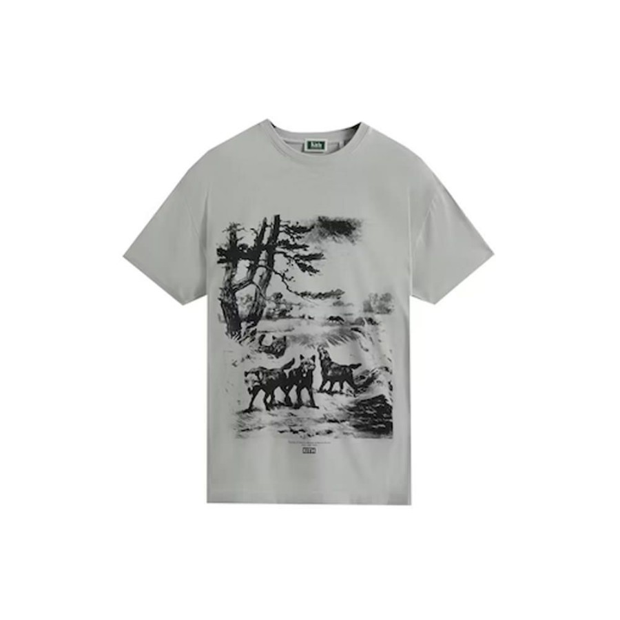 Clothing * | Prefential Price Kith Amnh Wolves Vintage Tee Concrete