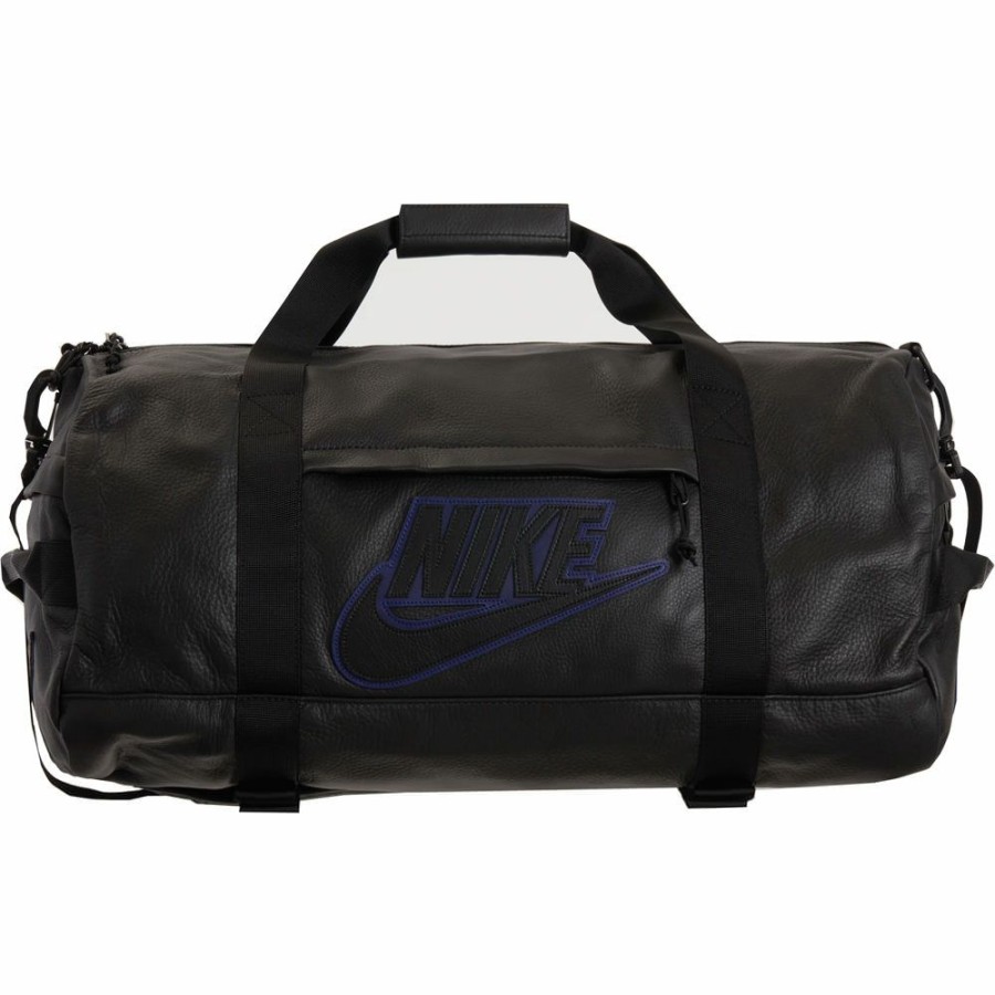 Men * | Reasonable Price Supreme Nike Leather Duffle Bag Black